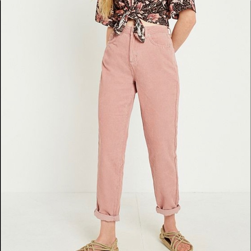 URBAN OUTFITTERS- BDG Pink Corduroy Mom Jeans
